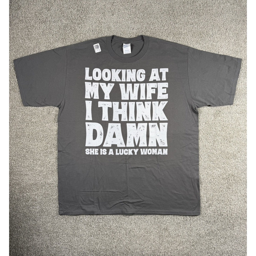 Husband Wife Shirt, She Is A Lucky Woman T-shirt, Dad Jokes Lover‎ Funny T-shirt